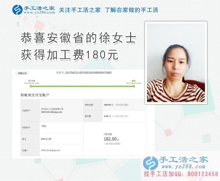 中年女子在丈夫的幫助下開始了第二份事業(yè)，安徽徐女士兼職做手工活賺錢