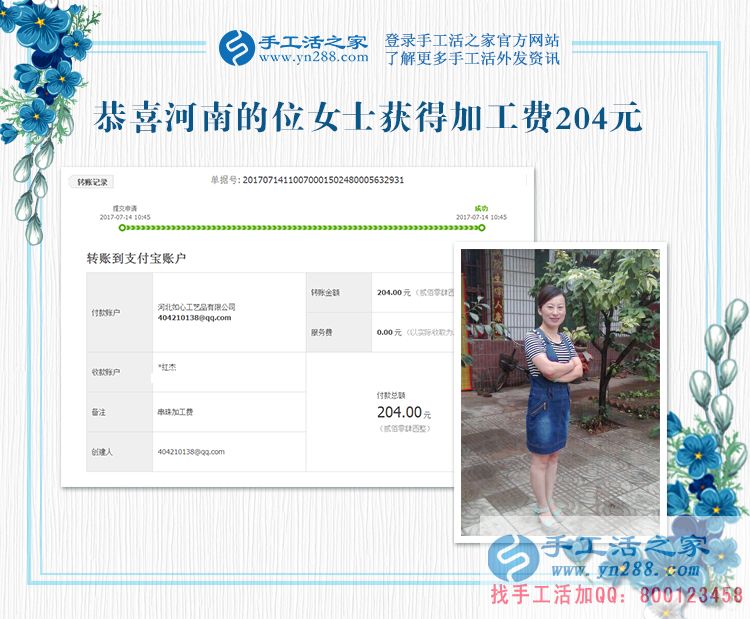 無怨無悔的付出，河南家庭主婦位女士的兼職手工賺錢貼補(bǔ)家用(圖1)