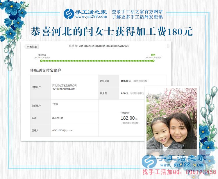 送給女兒的禮物，河北邯鄲閆女士做手工活兼職賺錢之外(圖1)