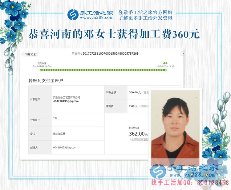 用雞蛋來核算我的手工活加工費，我同意也很滿意(圖1)