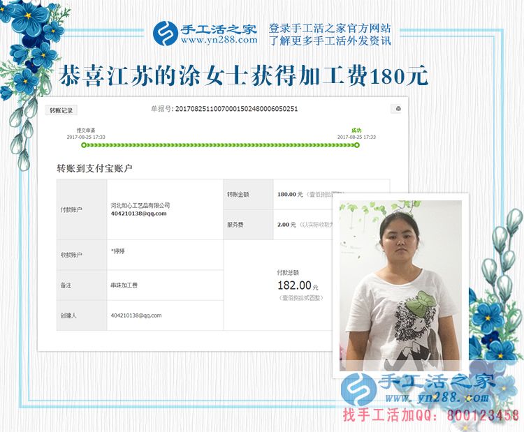 店里的租金有了，江蘇的涂女士用手工活兼職賺錢真不少(圖1)