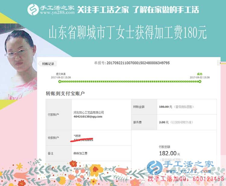小店的生意好，手工活的收入高，山東聊城丁女士堅(jiān)持夜里做手工活賺錢(圖1)