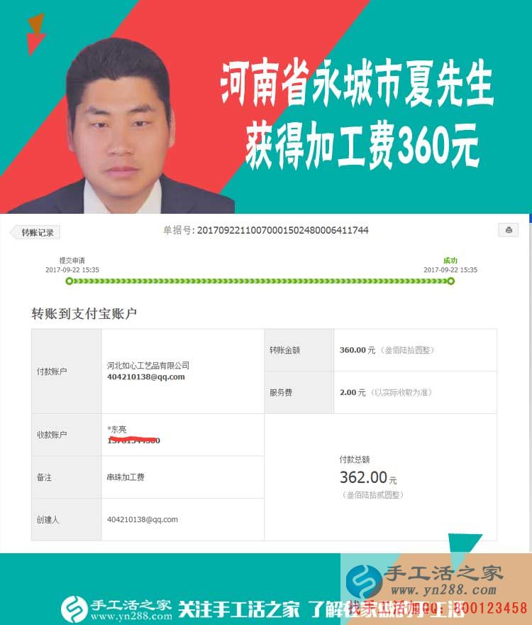先從個人加工做起，再到組織人加工，河南永城夏先生下定決心要好好做手工活事業(yè)(圖1)
