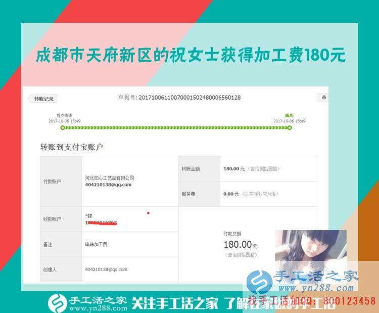 年輕女孩子努力的好方向，成都祝女士工作之余在家里做手工活之家的串珠繡賺錢(圖1)