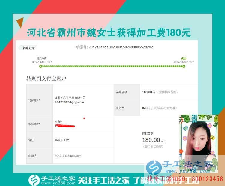 愛上珠繡畫產(chǎn)品的90后，河北霸州魏女士下班后在家做串珠珠繡畫手工活賺錢(圖1)