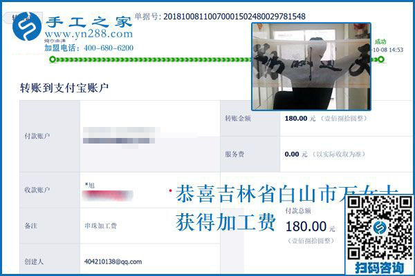 空閑時間有了，吉林白山萬女士在家里做外發(fā)手工活加工項目賺錢