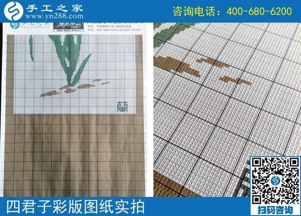 手工之家雅薇麗珠繡圖紙（梅蘭竹菊）新款，彩色升級版！(圖1)
